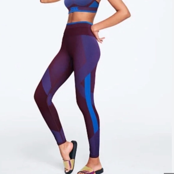 PINK Victoria's Secret Pants - Victoria Secret Pink Cool Comfy Cobalt Blue & Burgundy Seamless Legging XS